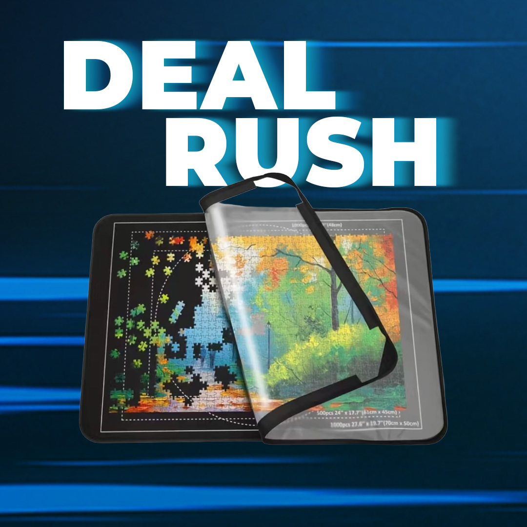 Portable Puzzle Mat with Cover and Sorting Trays
