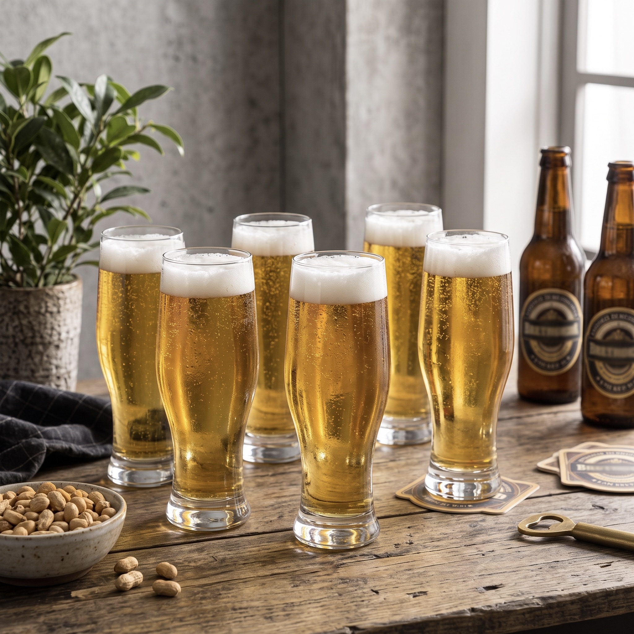 6x 300ml Kaiser Crystal Beer Glasses
