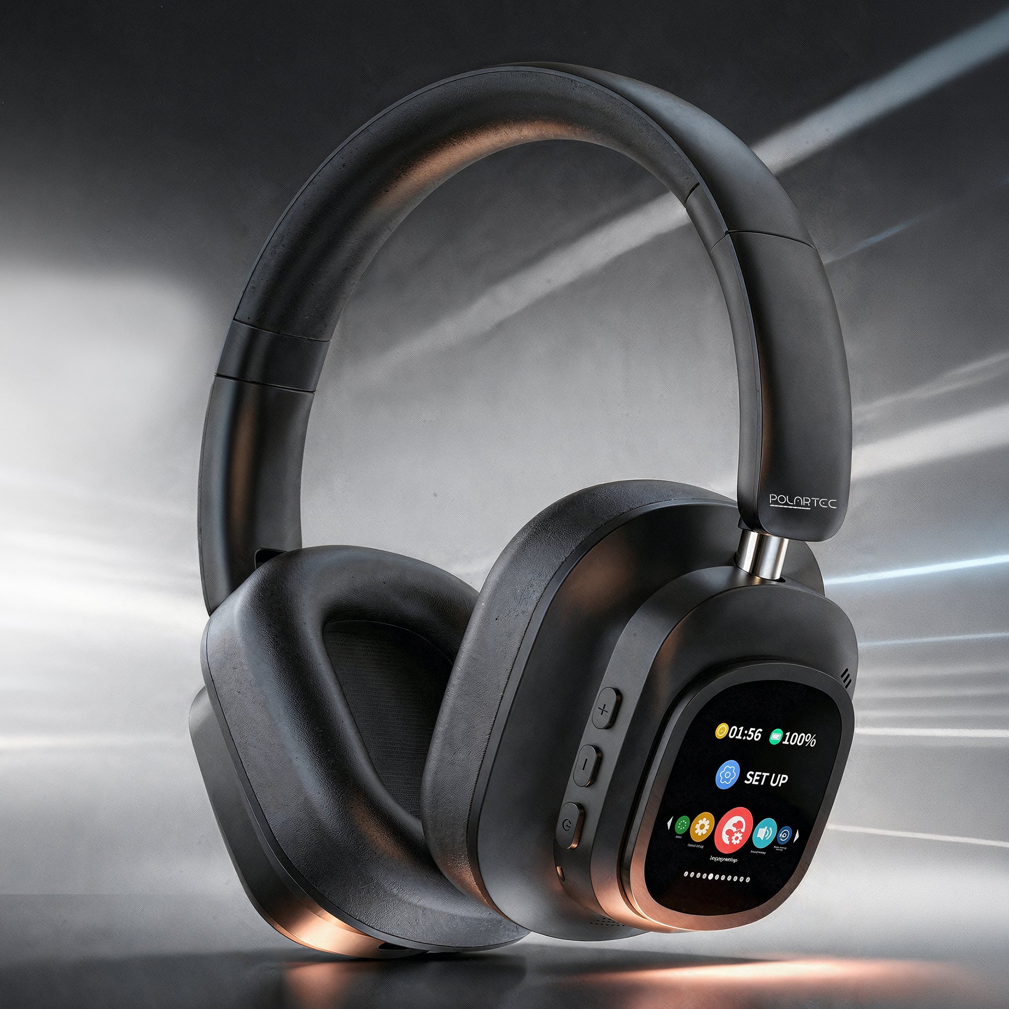 Wireless Noise Cancellation Bluetooth Headphones with Smart Touchscreen
