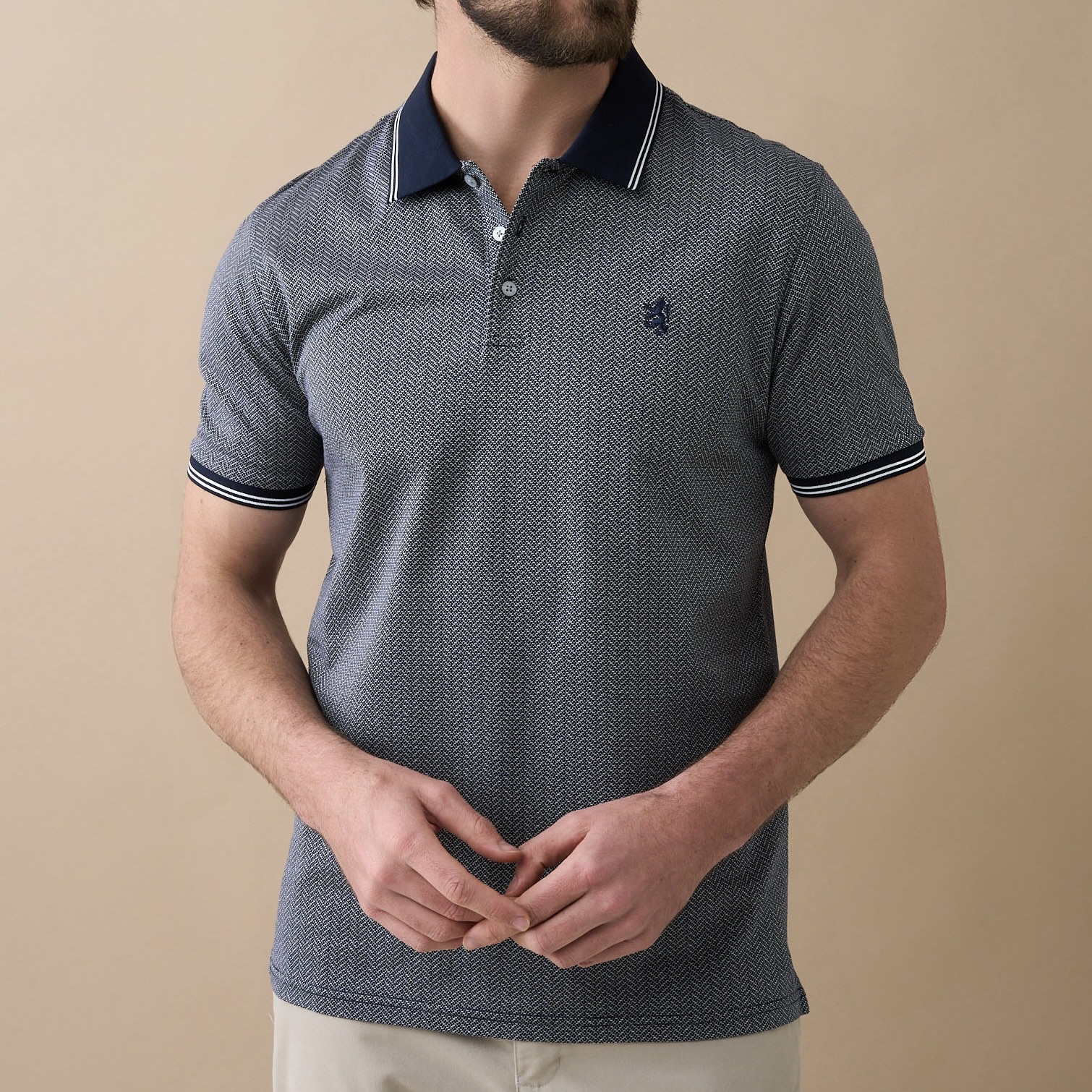 Men's Samuel Jacquard Mercerised Golfer