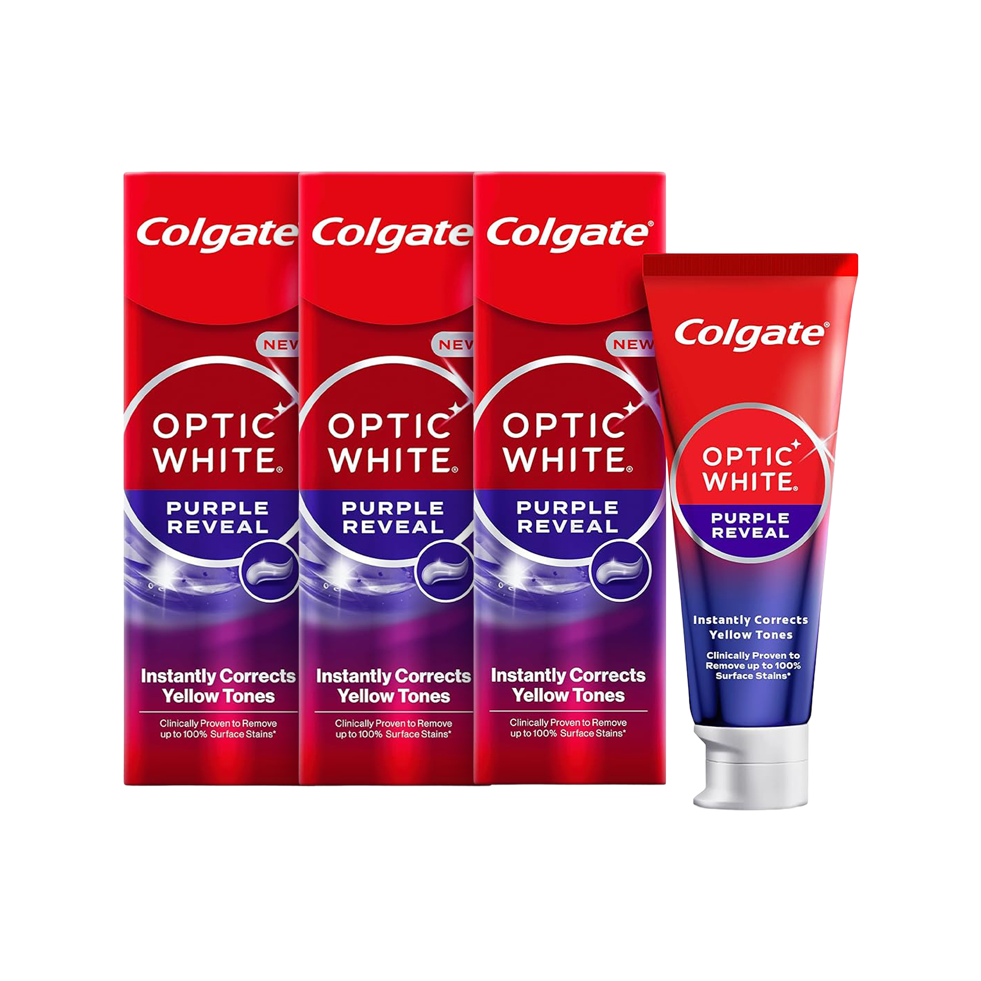 3x 75ml Optic White Whitening Toothpastes