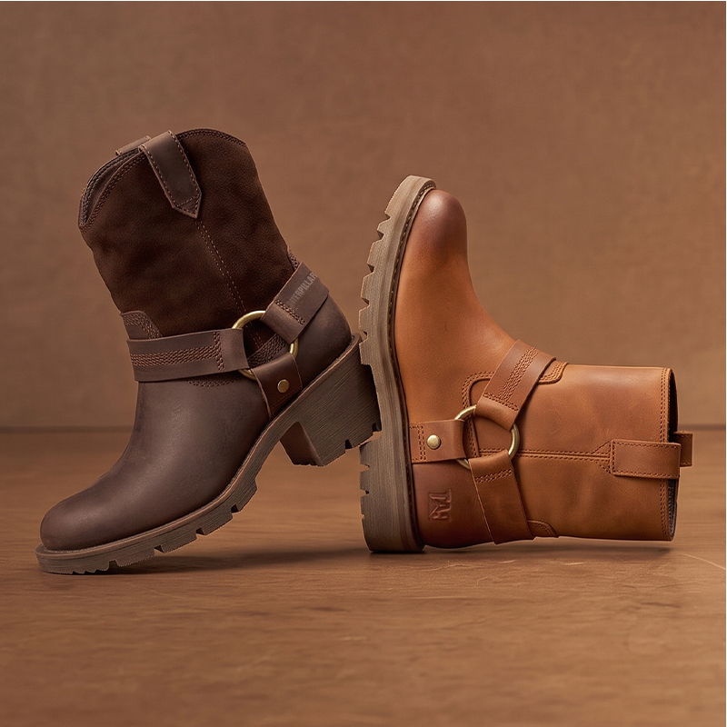 Ladies Leather Harness Boots