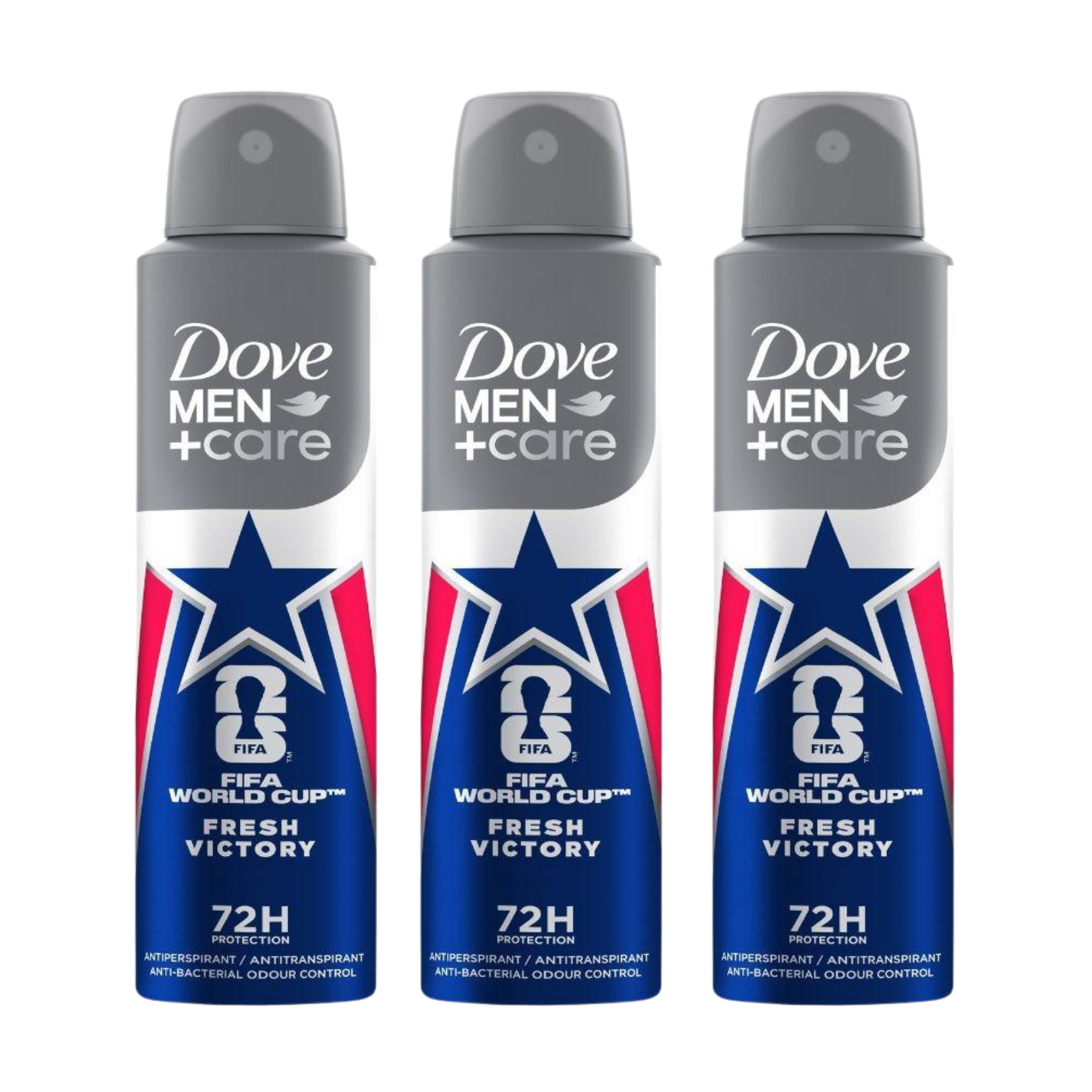 3x 250ml Men's Fifa Limited Edition Antiperspirant Deodorant Sprays