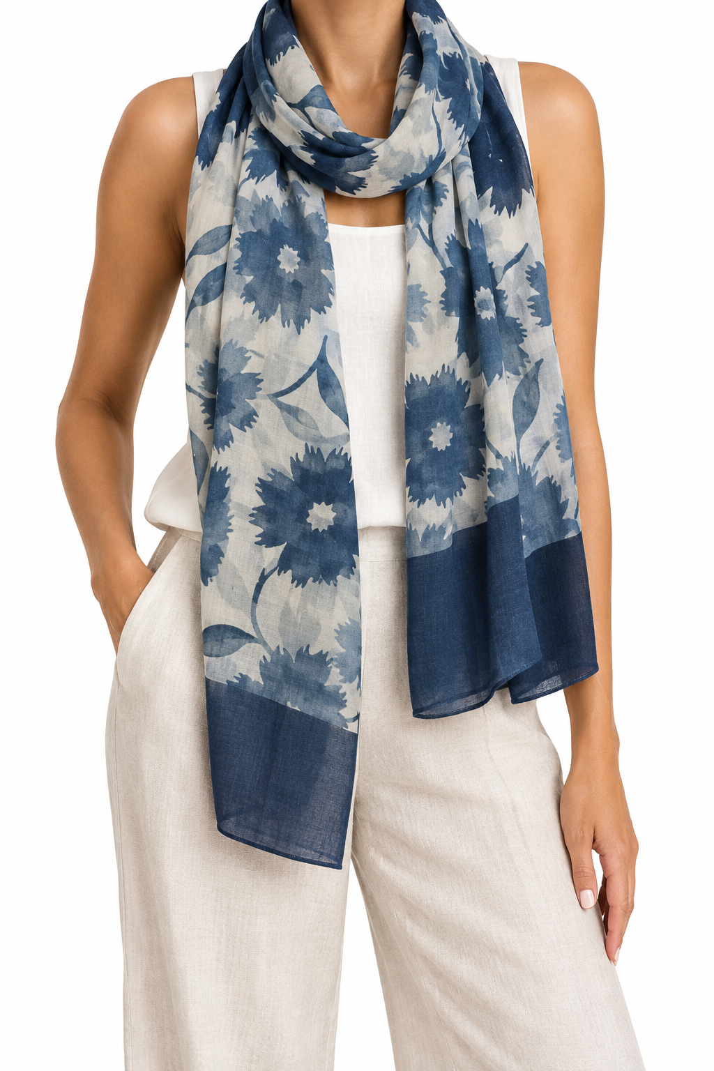 Ladies Floral Lightweight Scarf