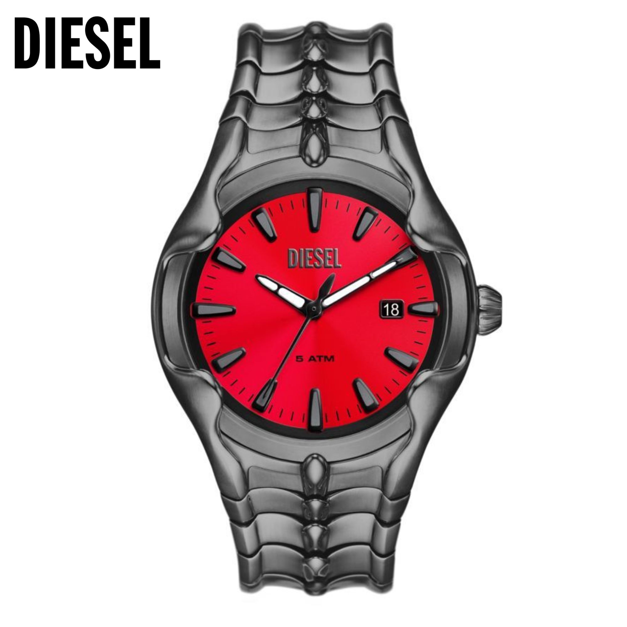 Men's Vert Three-Hand Gunmetal Stainless Steel Watch