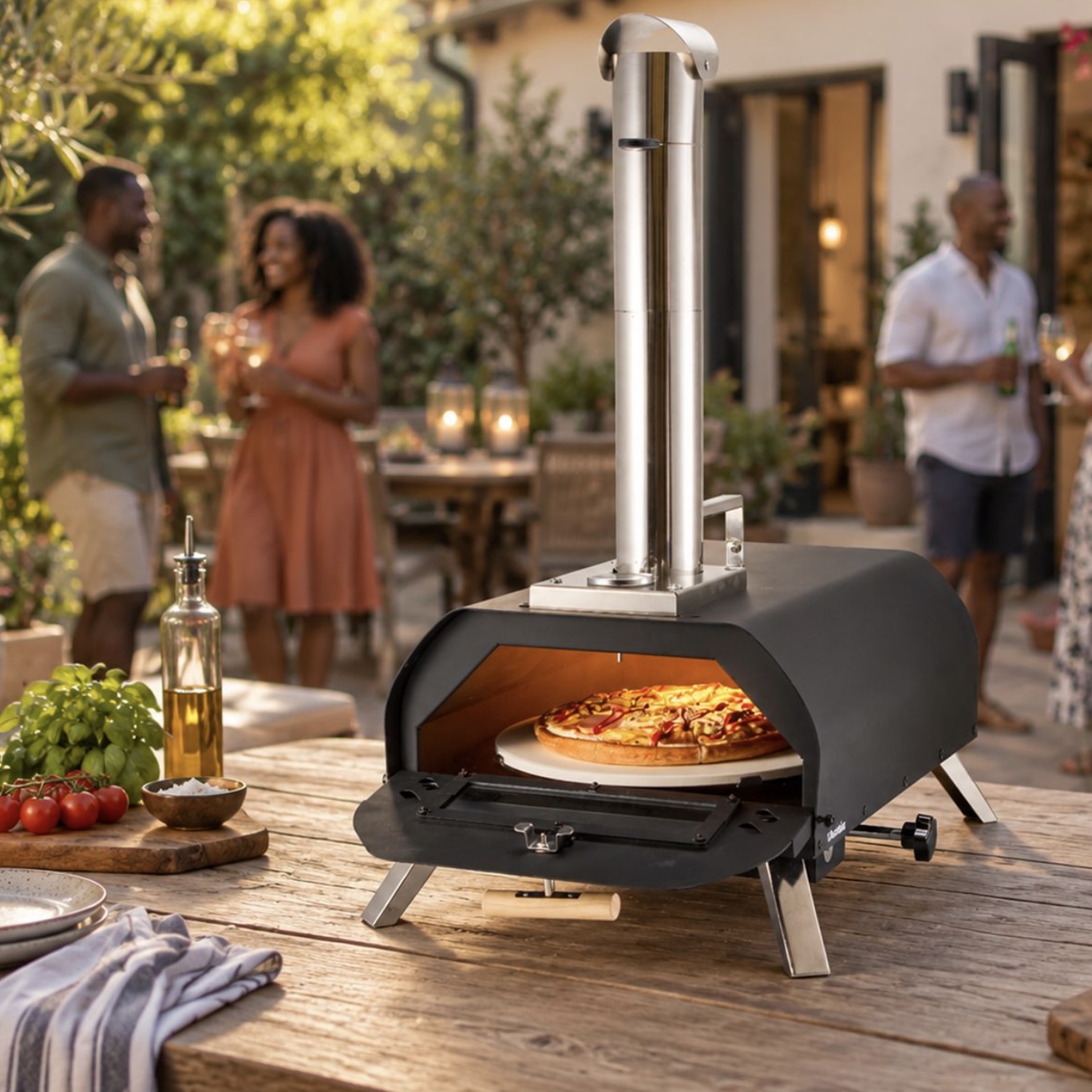 Outdoor Wood Pellet Pizza Oven with Accessories