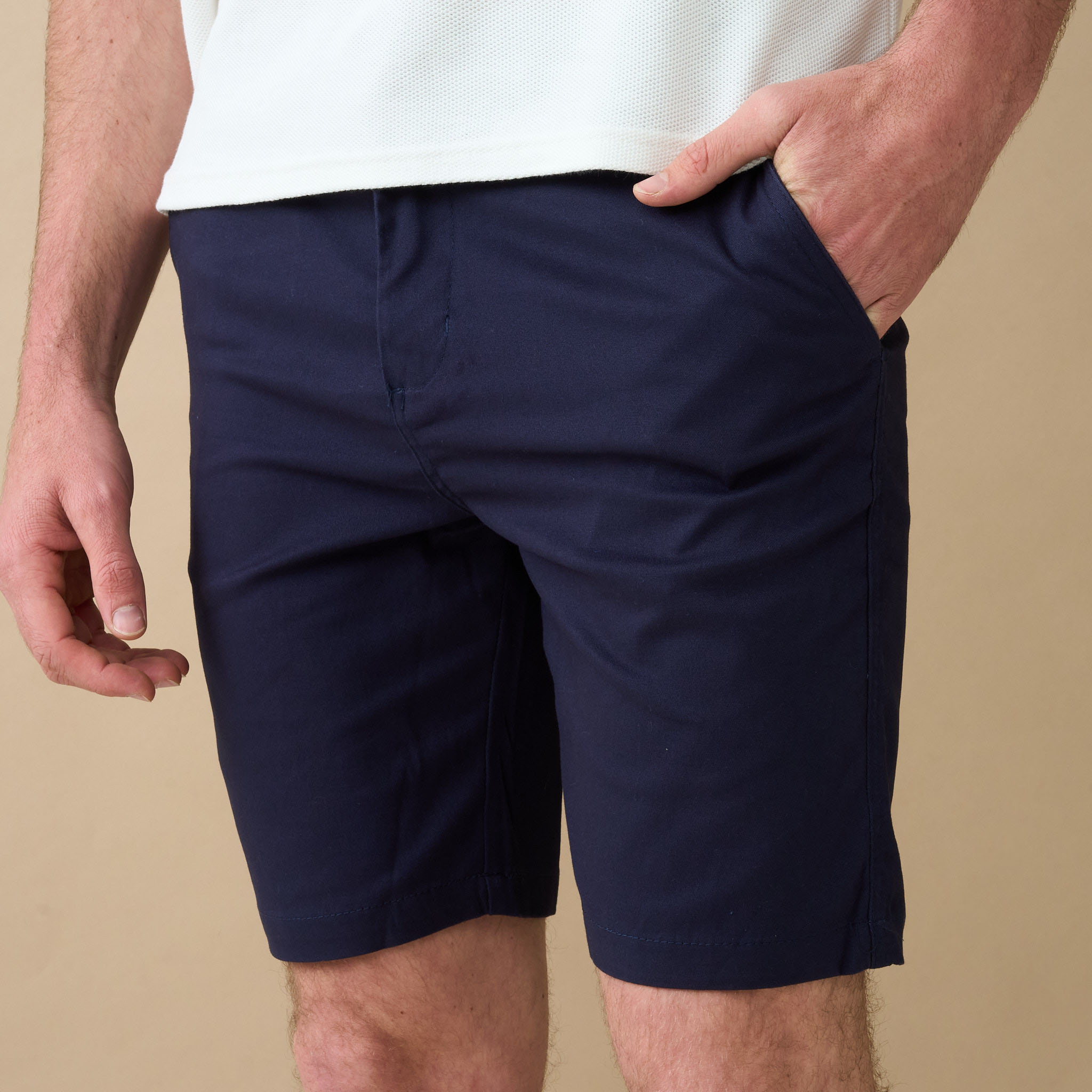 Men's Cotton Blend Stretch Enzyme Washed Chino Shorts