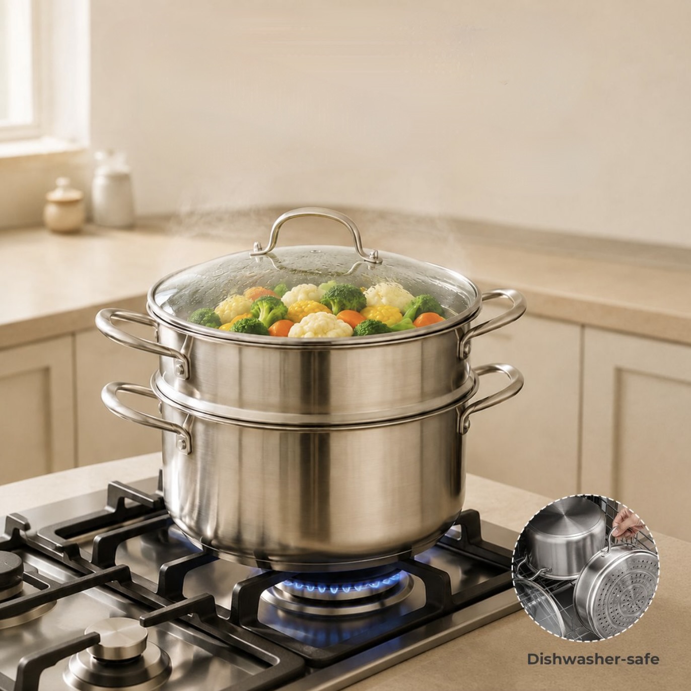 Multi-Layer Steaming Pot Set with Handles