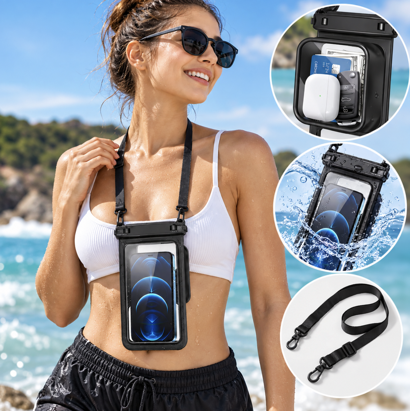 Universal Waterproof Phone Pouch with Accessory Slot
