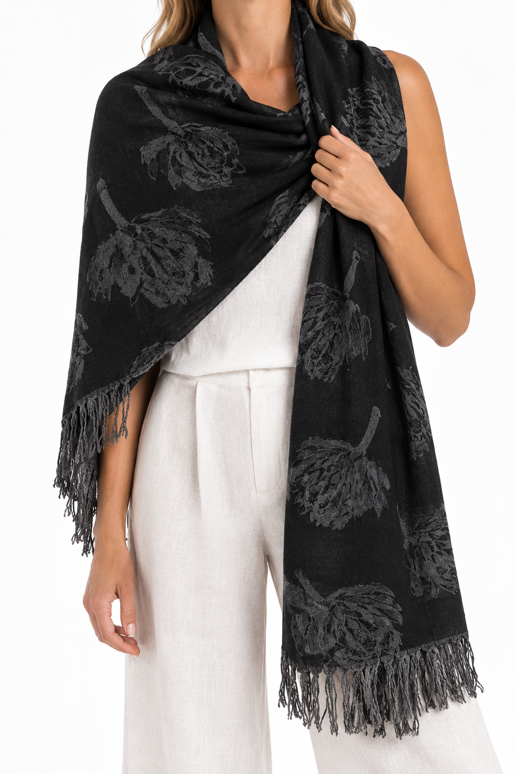 Ladies Floral Print Pashmina Scarf