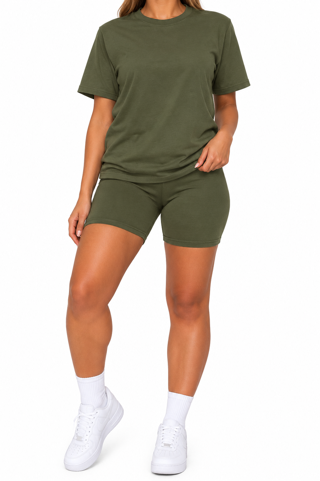 Ladies T-Shirt and Biker Shorts Set
