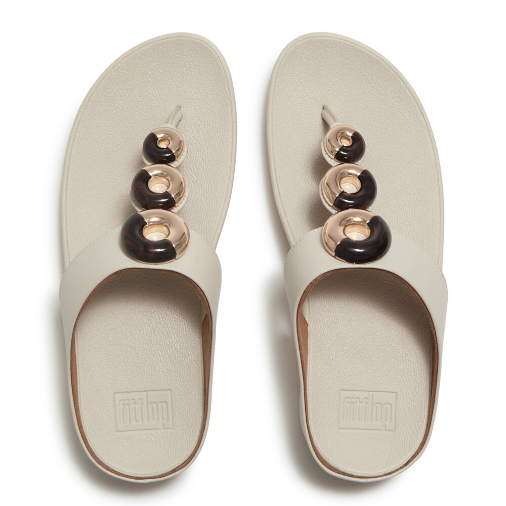 Fino Toe Post Wooden Bead Circle Cluster  Paris Beige