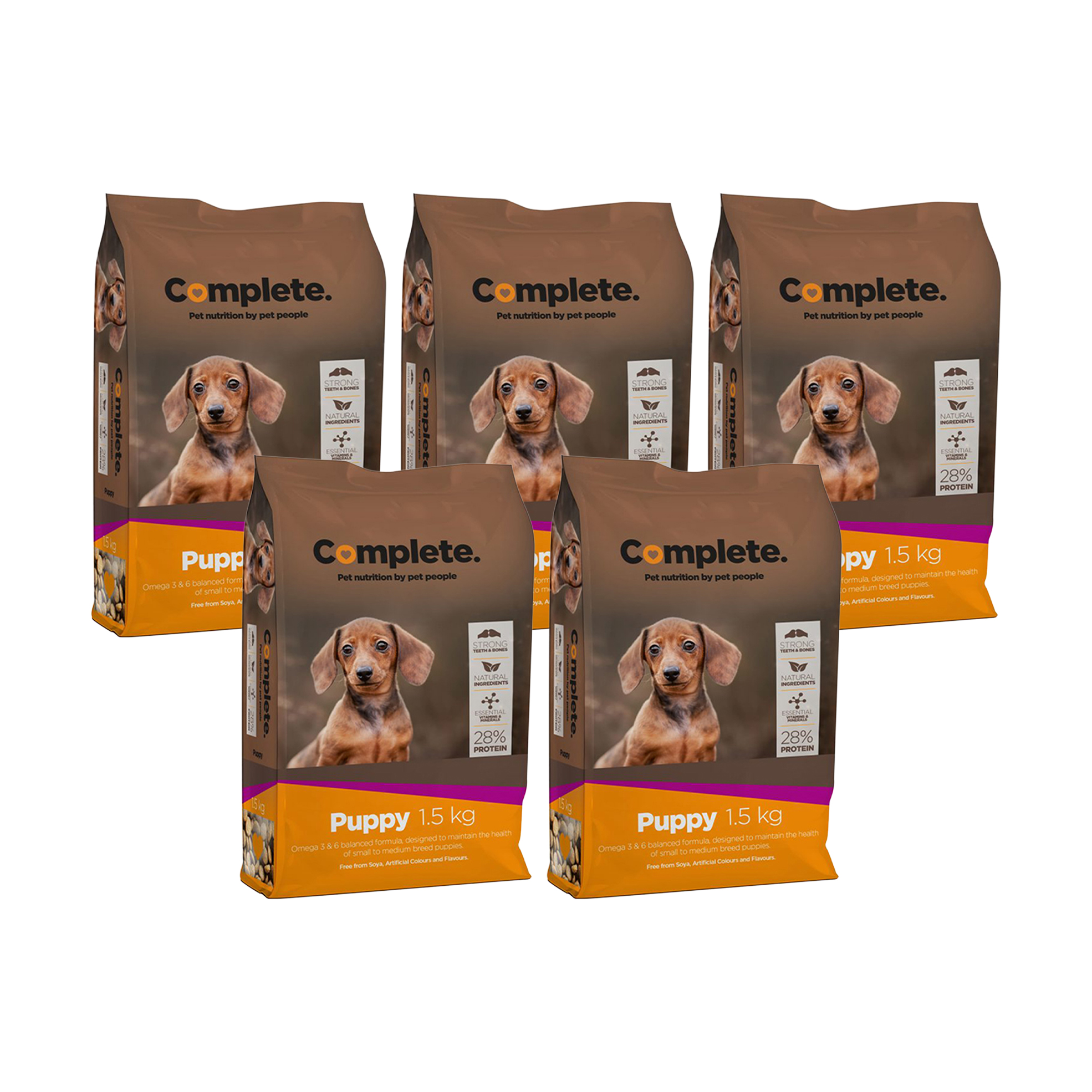 5x 1.5kg Small to Medium Puppy Dog Foods