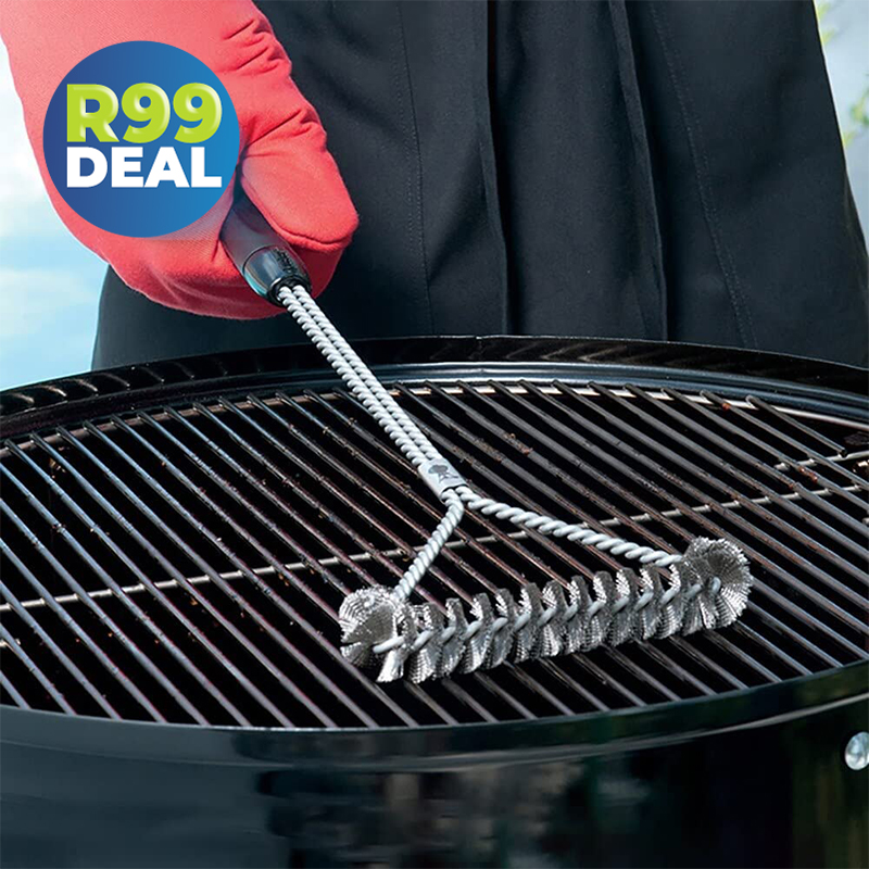 Stainless Steel Wire-Bristled Grill Cleaning Brush