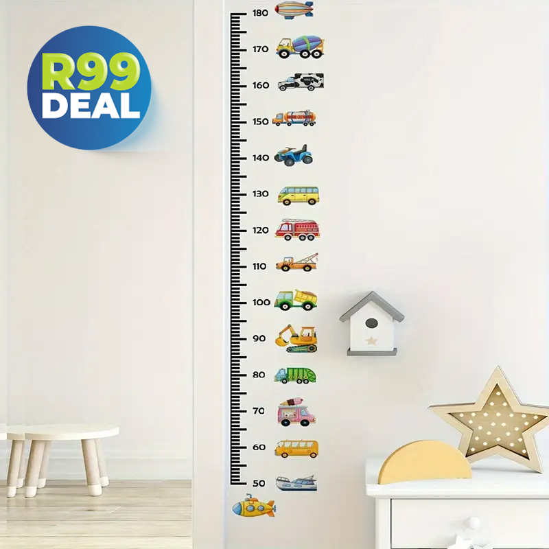 ZoomTrack 2x Car and Truck Kids Growth Chart Wall Decal Kits — R99 on OneDayOnly (was R500)