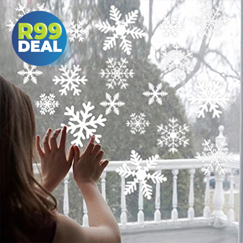 FestiveFlair 2x 27-Piece Snowflake Window Stickers — R99 on OneDayOnly (was R400)