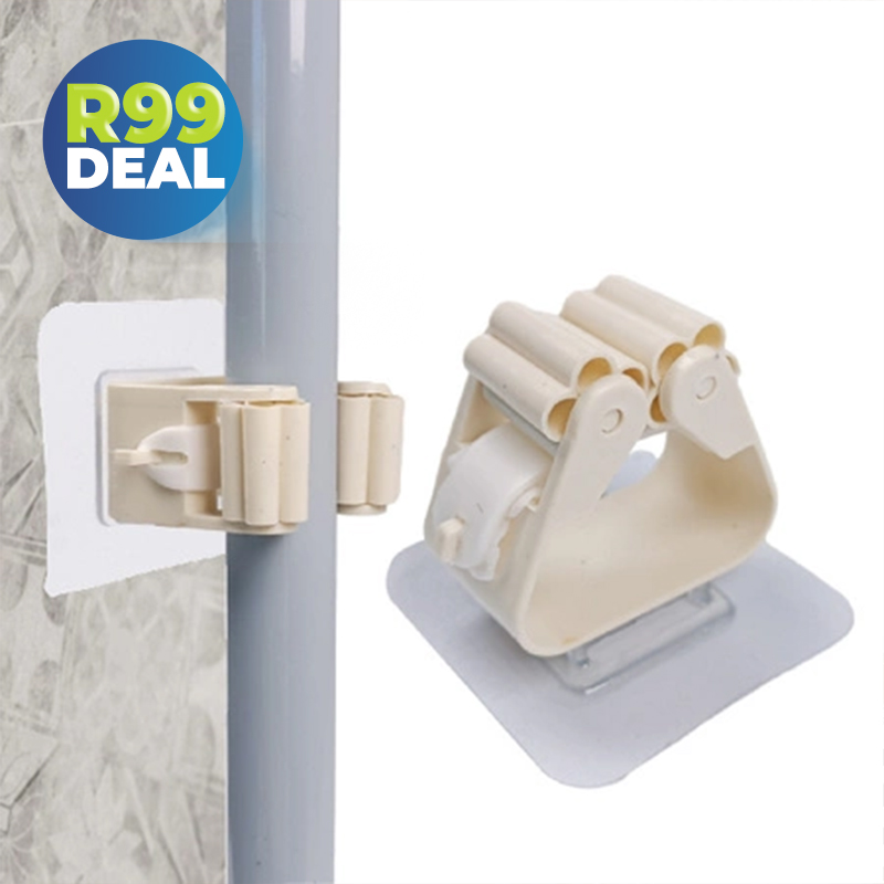 TidyWall 4x Self-Adhesive Mop or Broom Holders — R99 on OneDayOnly (was R300)