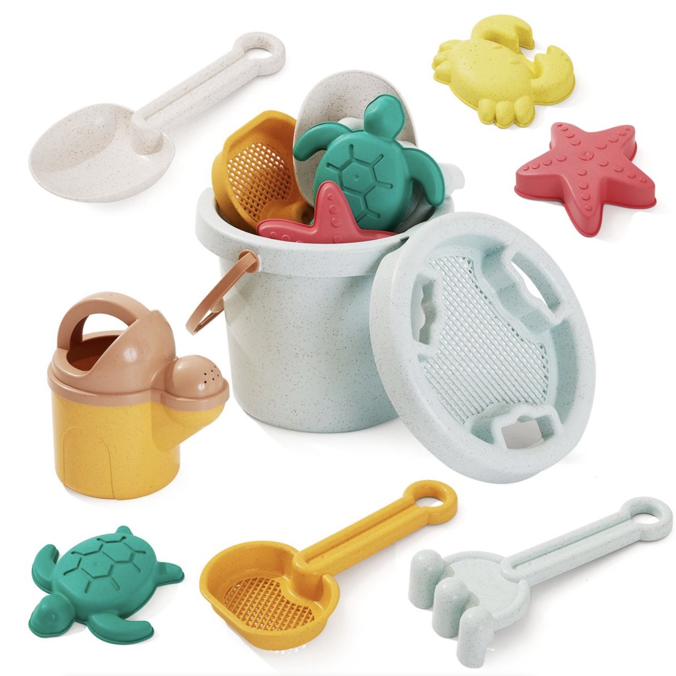 9-Piece Kids Beach Toy Bucket Set