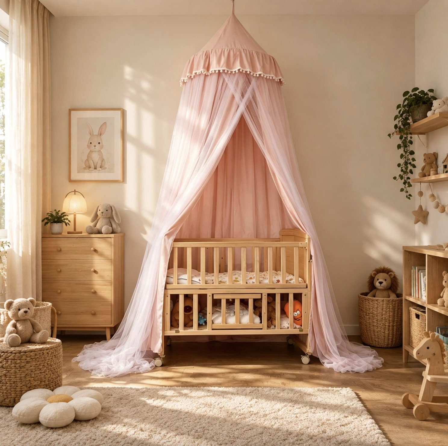 2.7m Kids Double-Layer Bed Canopy Mosquito Net