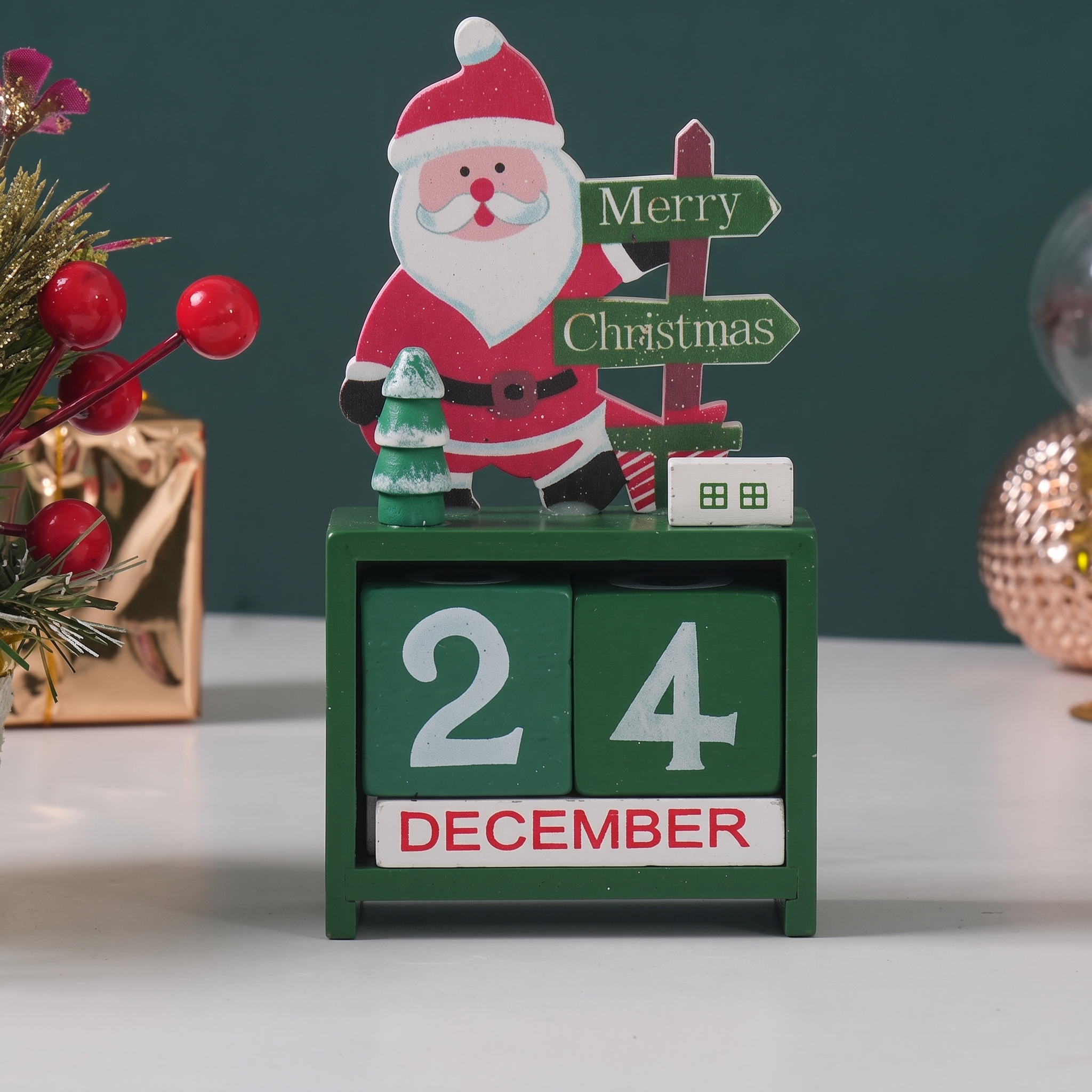 Wooden Christmas Count Down Calendar