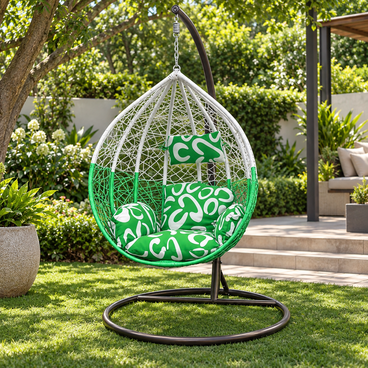 Large Steel Frame Swing Chair