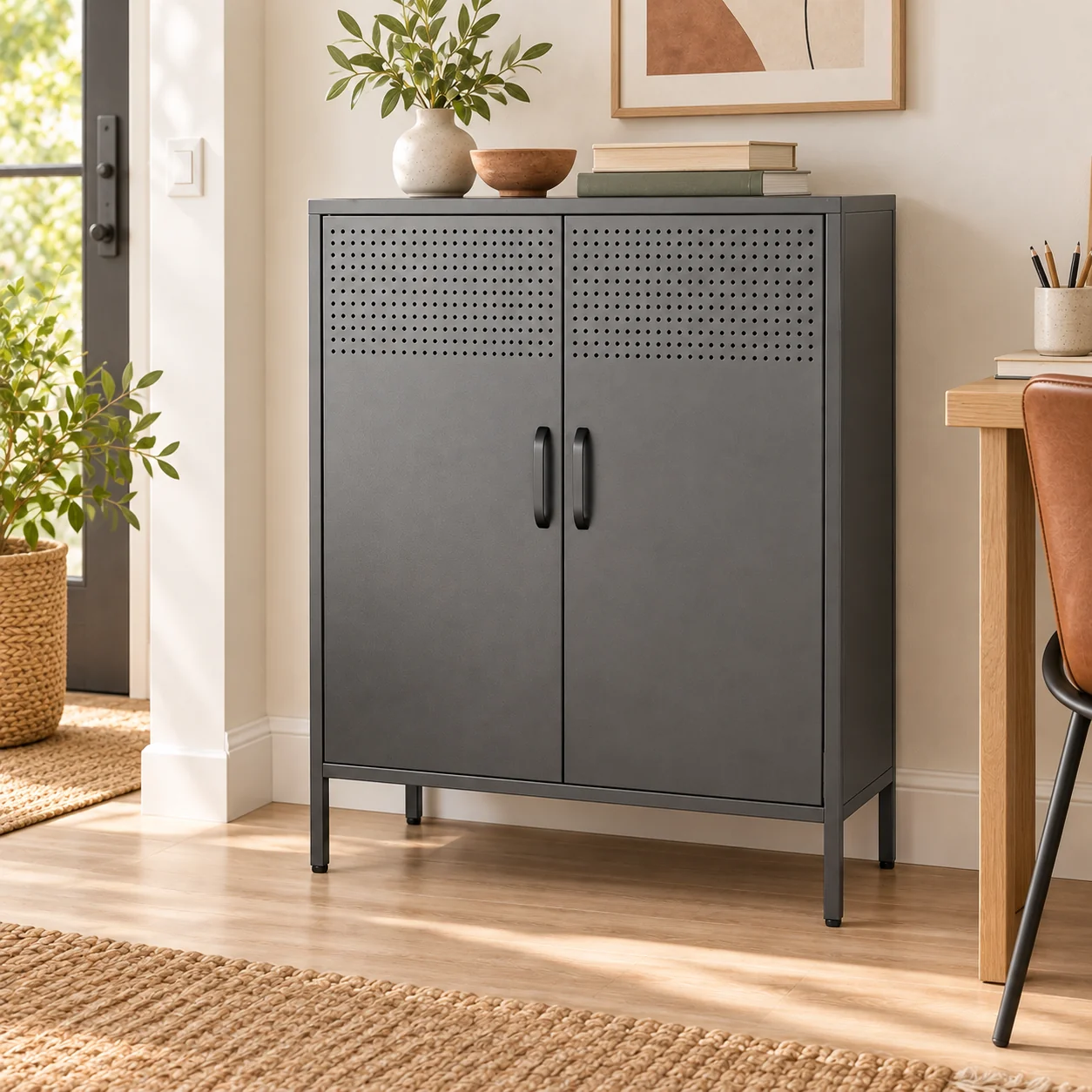 2-Door Perforated Metal Storage Cabinet