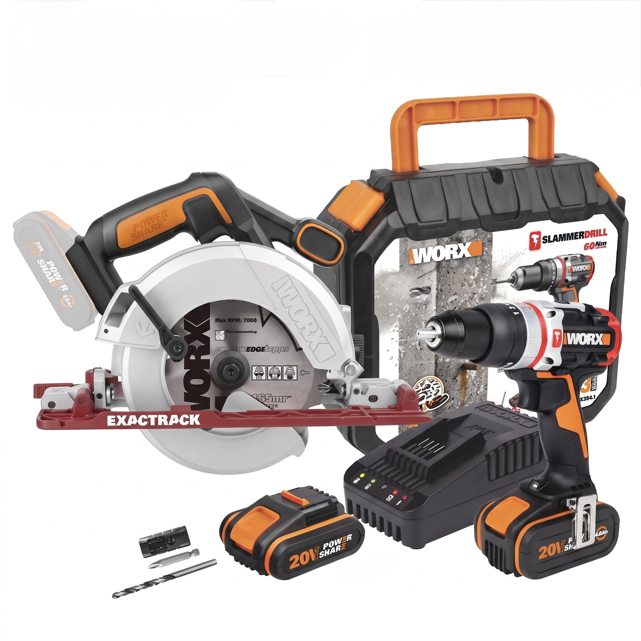 20V Slammer Hammer Drill and Circular Saw Combo