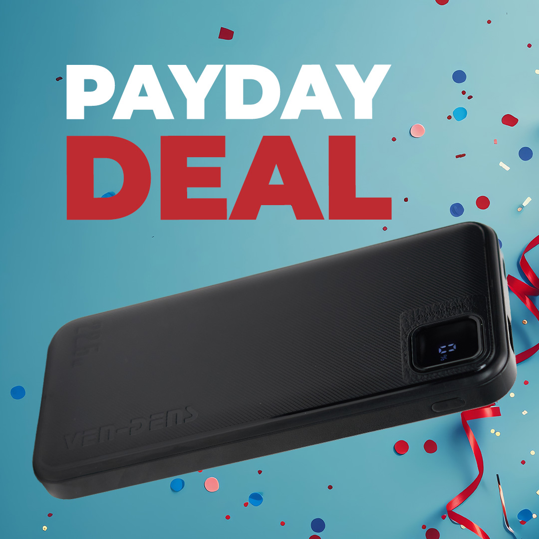 Ven-Dens 10000mAh Power Bank with Built-in Cables Black — R79 on OneDayOnly (was R400)