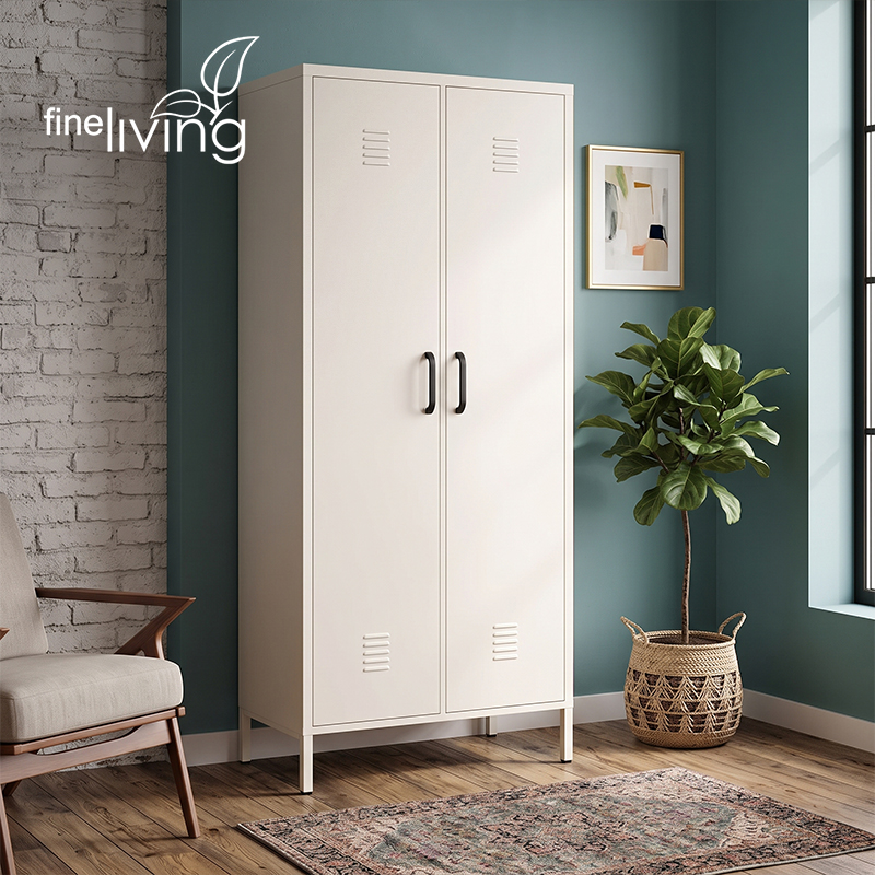 1.7m 2-Door Steel Wardrobe