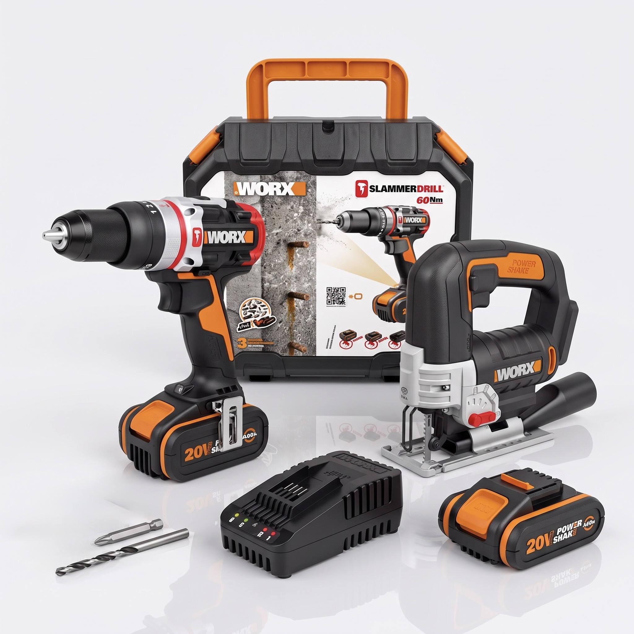 20V Cordless Hammer Drill and Pendulum Jigsaw Combo