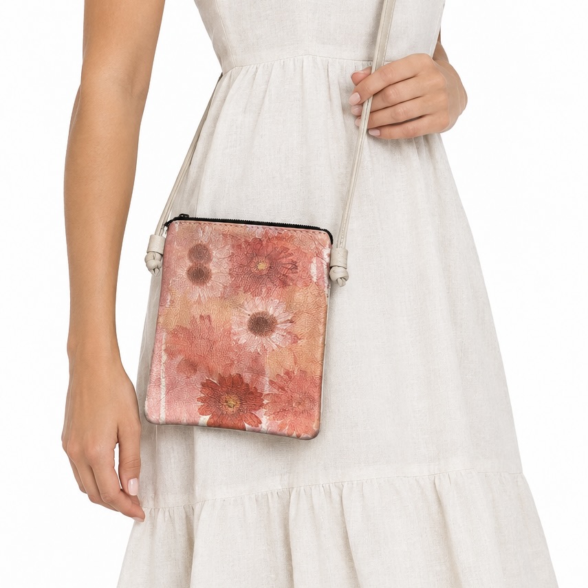 Ladies Mini Printed Genuine Leather Crossbody Bag