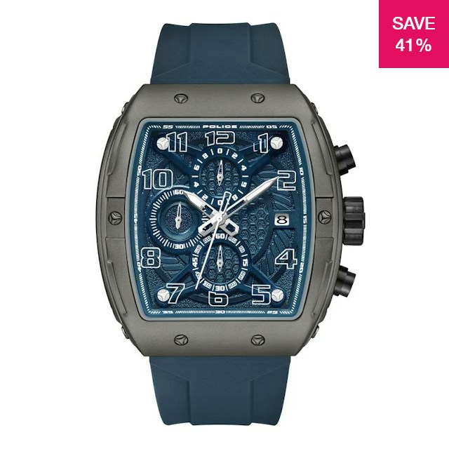 Alignment Dial 41% off on Police Men's Coswig Silicon Watch | OneDayOnly
