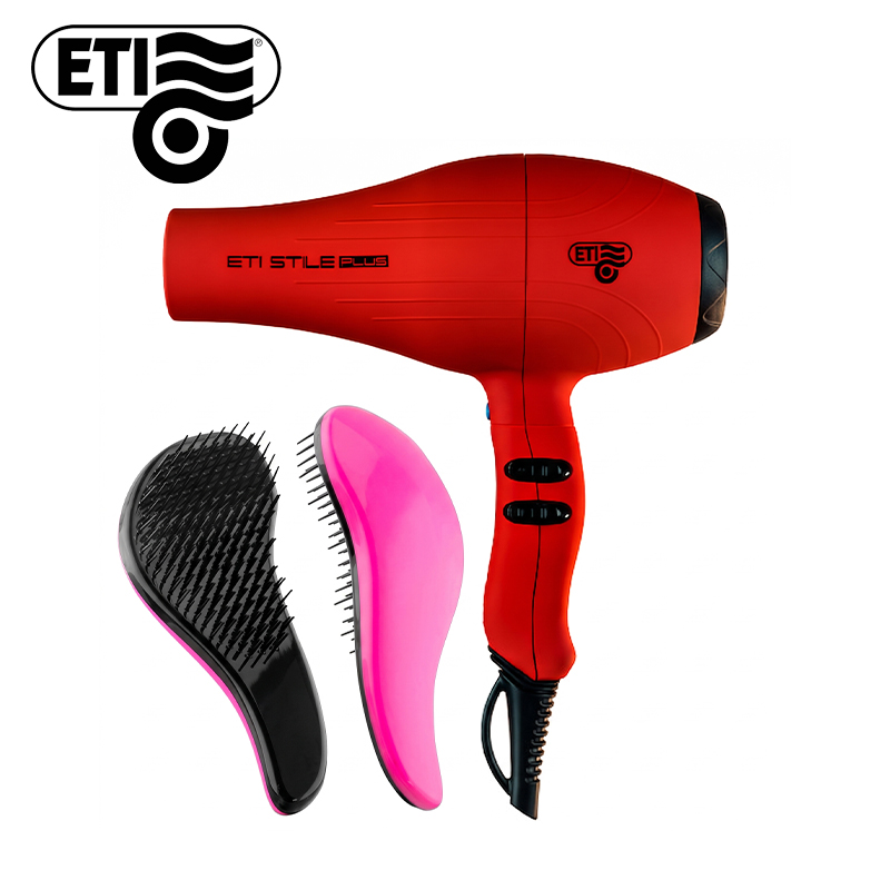 Stile Plus Professional Hairdryer & Sarah Beauty Detangling Brush