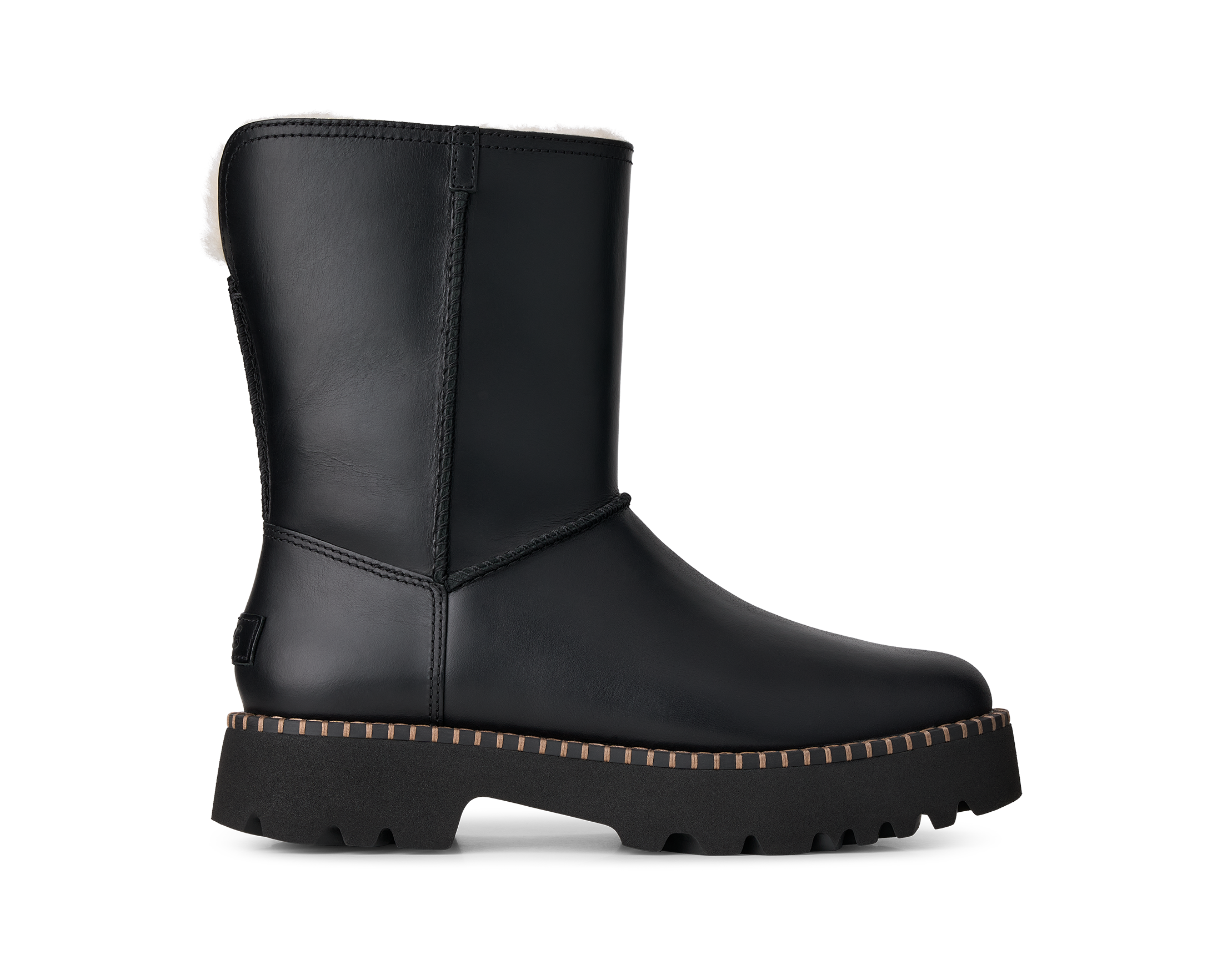 Uptowner Short Boot Black Leather