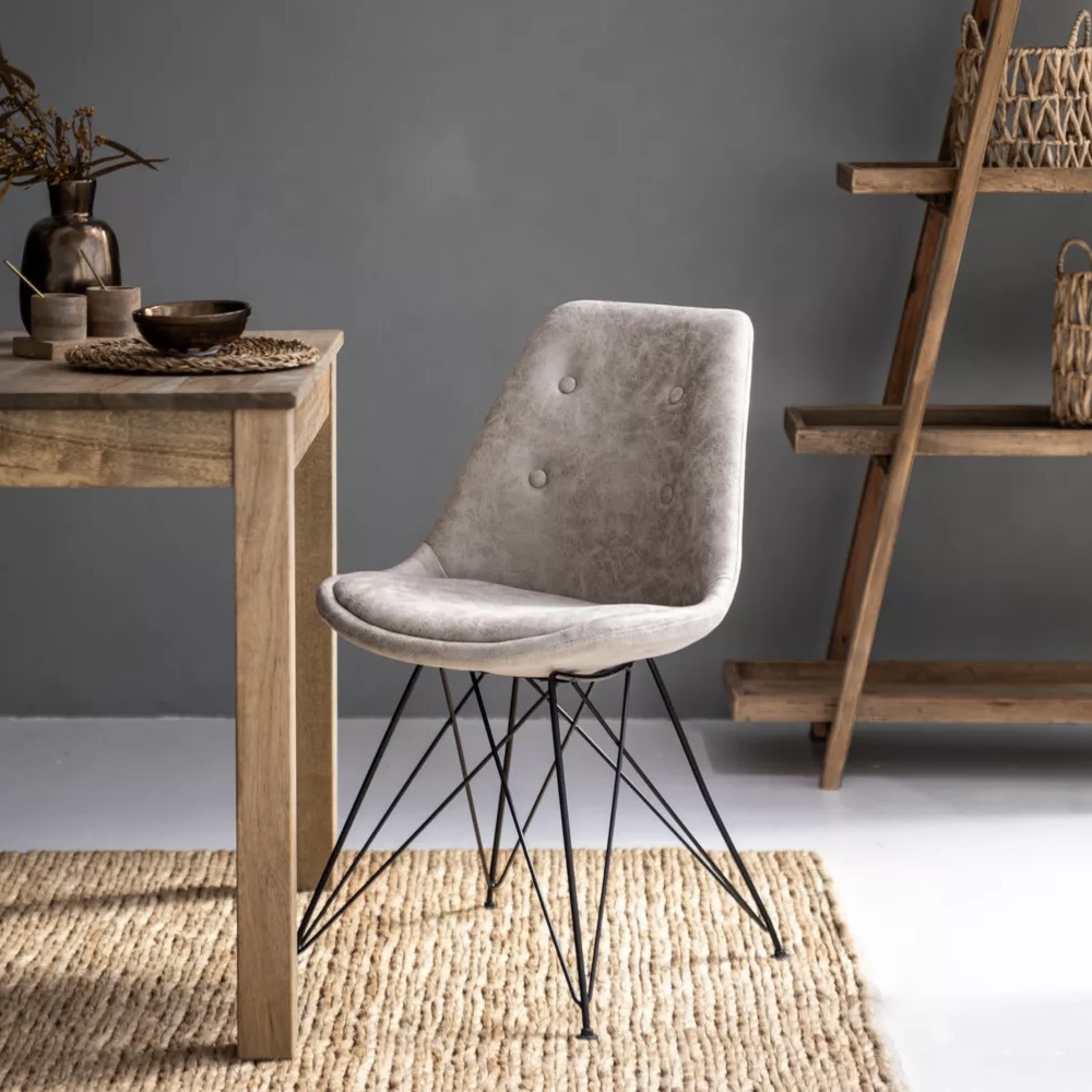 Industrial Eiffel-Leg Dining Chair