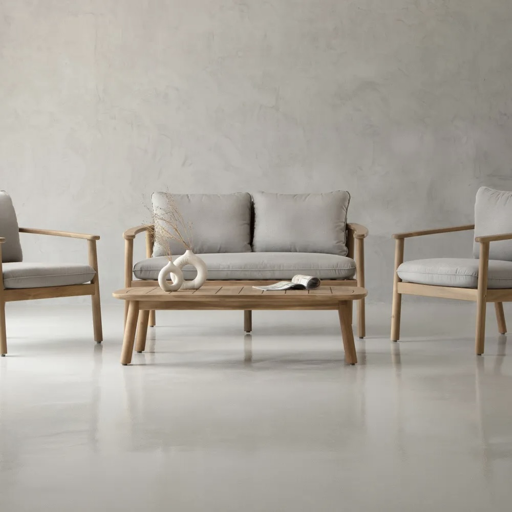 Acacia Wood Patio Lounge Set