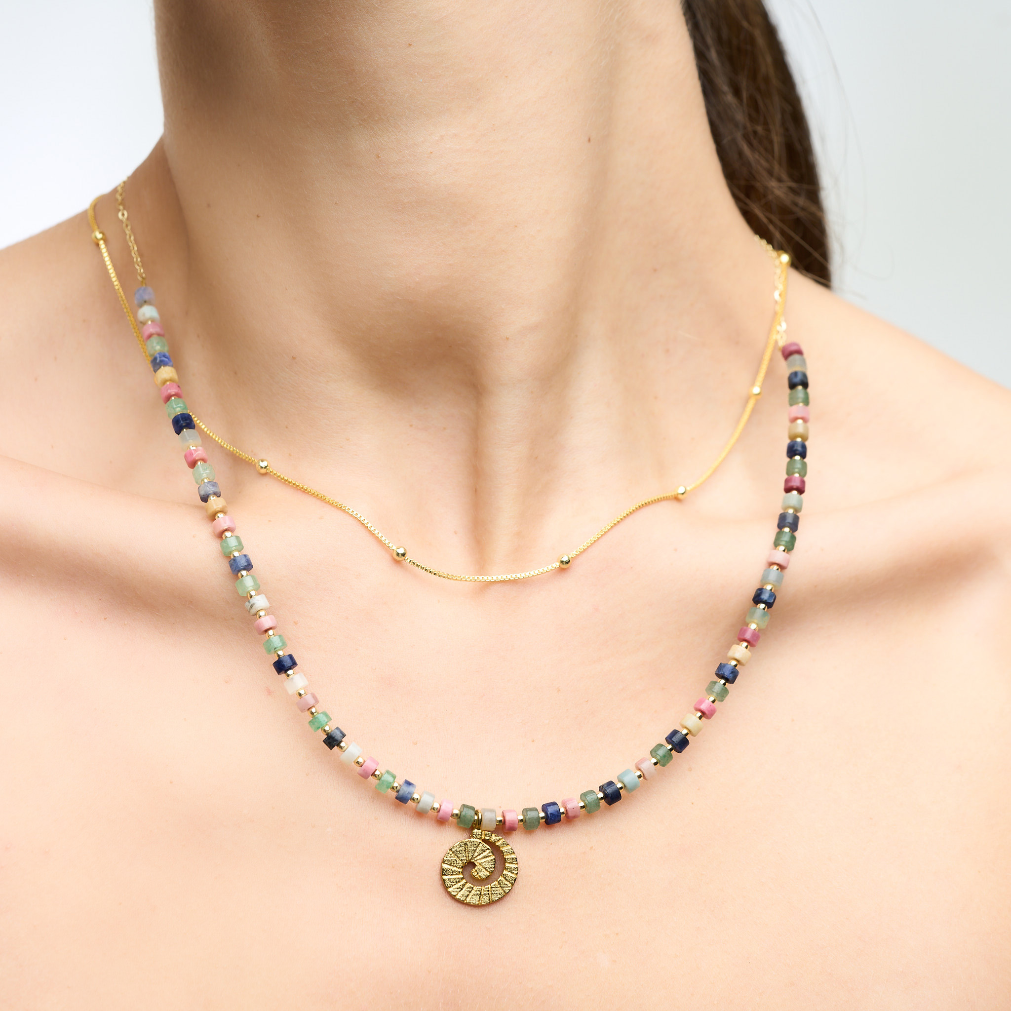 18k Gold-Plated Layered Amy Pendant Necklace