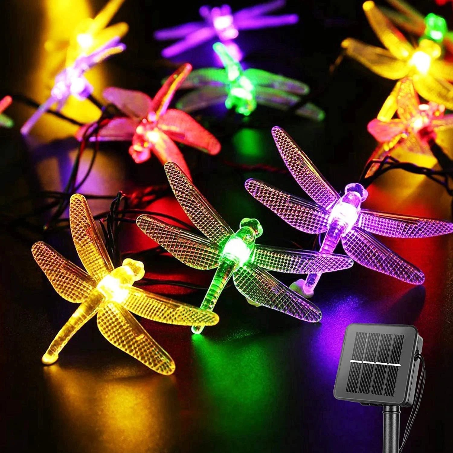 5m 20LED Solar 8-Modes RGB Dragonfly String Light