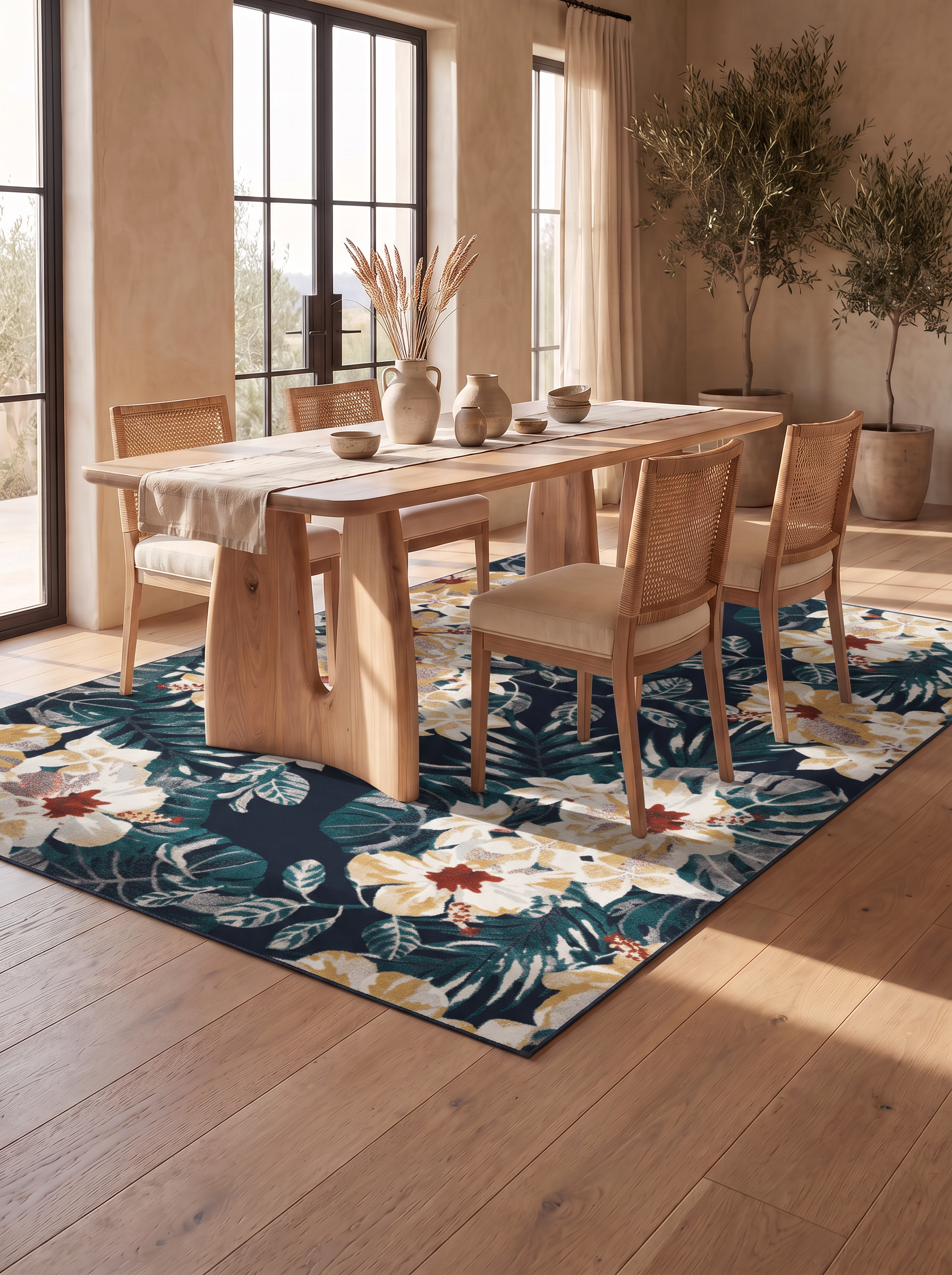Botanical Encated Floral Rug
