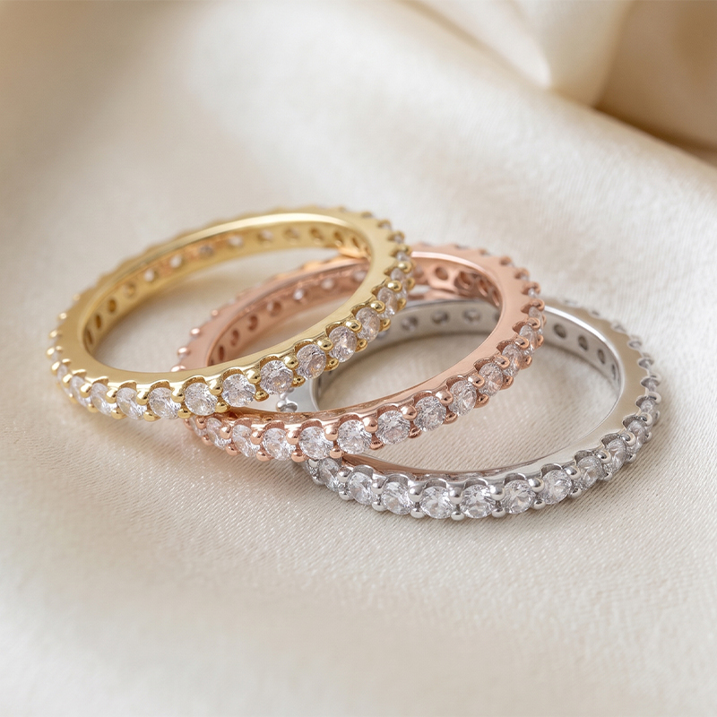 Embellished Cubic Zirconia Eternity Ring