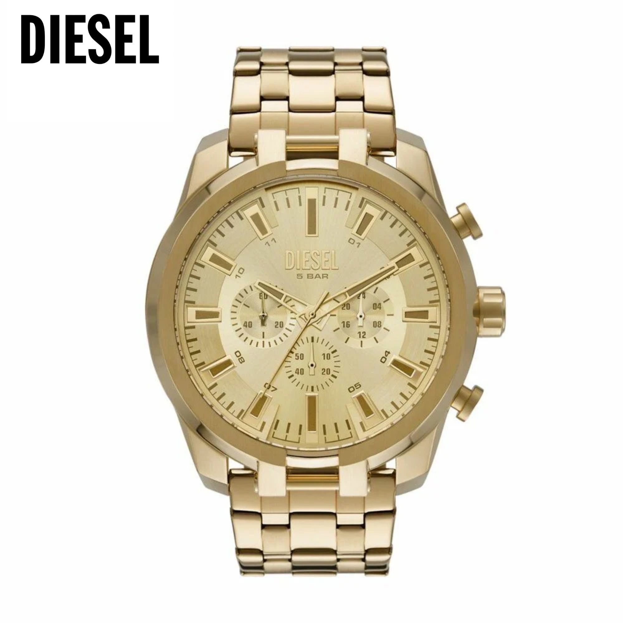 Men's Spilt Chronograph Gold-Tone Stainless Steel Watch