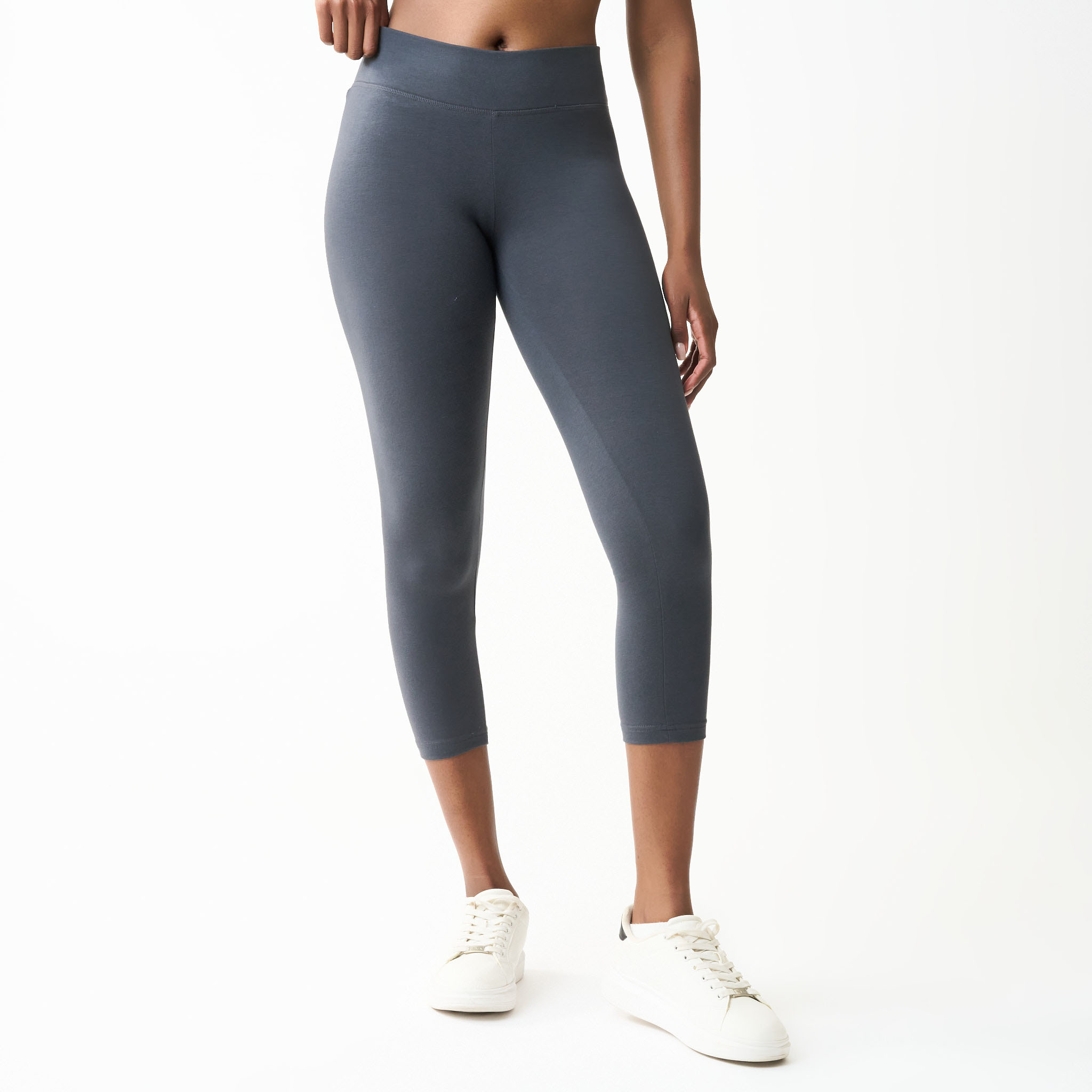 Ladies Cotton Lycra 3/4 Leggings