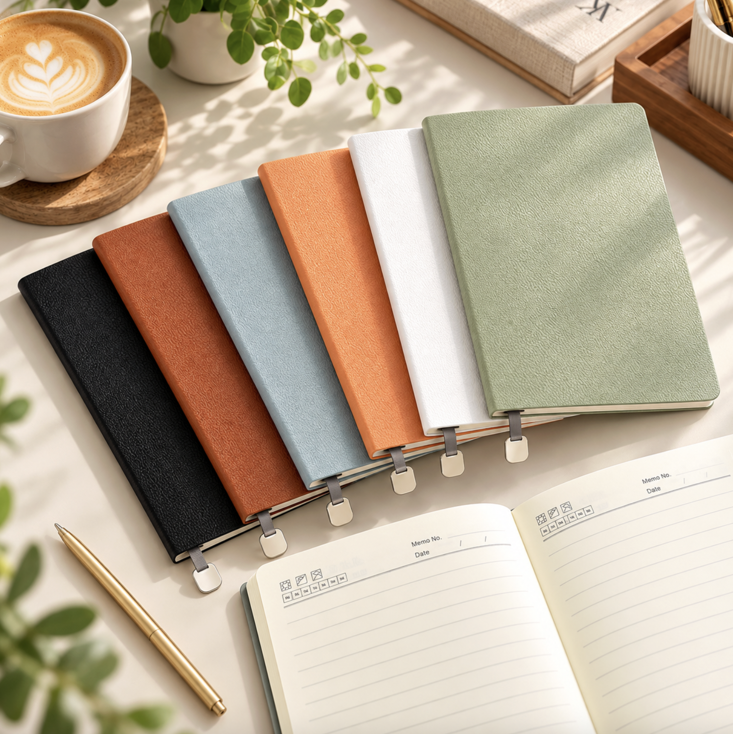 3x A5 Faux Leather Notebooks