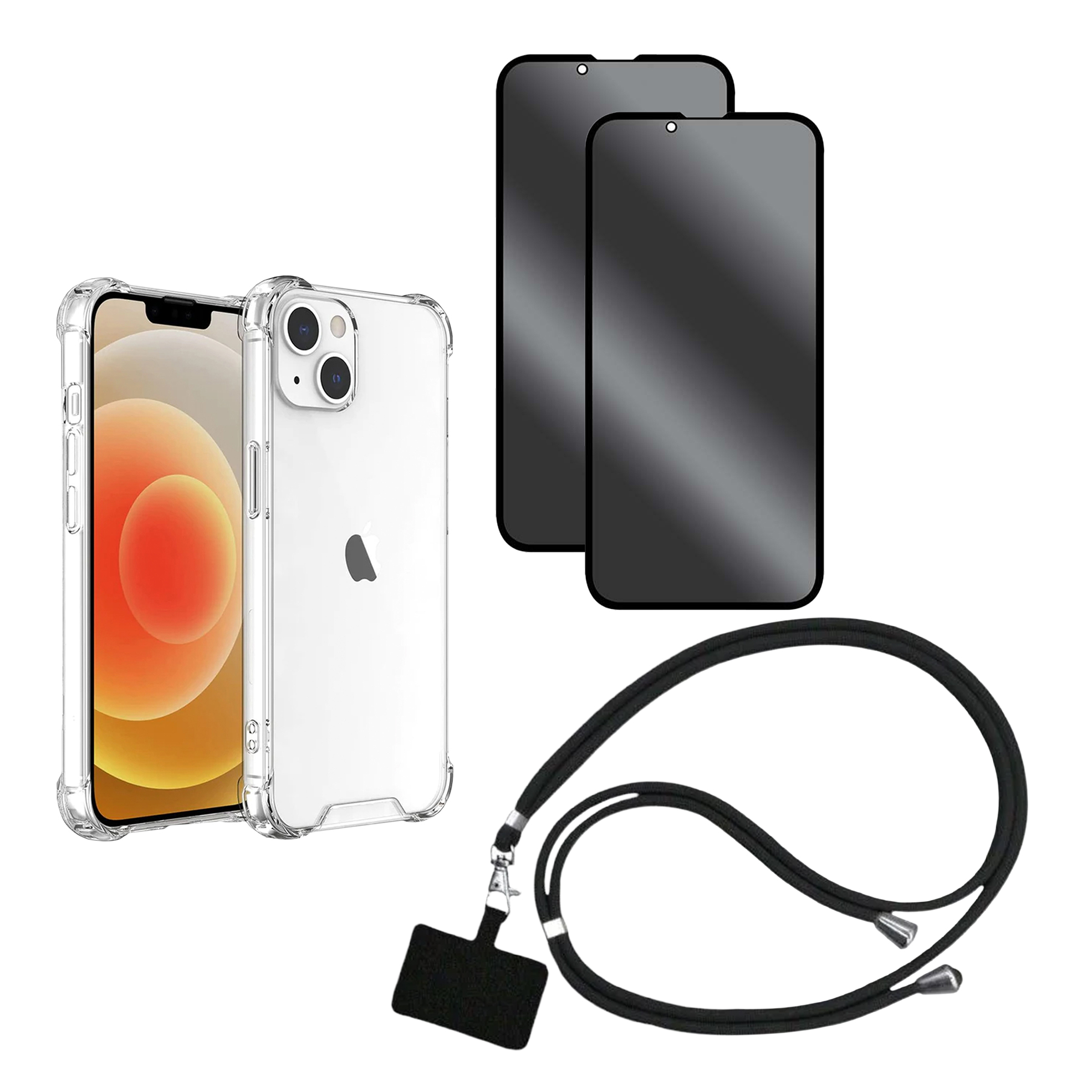 1x Case and 2x Matte Ceramic Privacy Screen Protectors with Lanyard