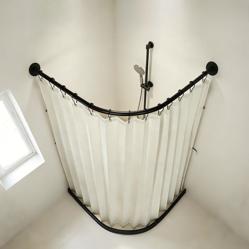 Magnetic Curved Shower Curtain Kit