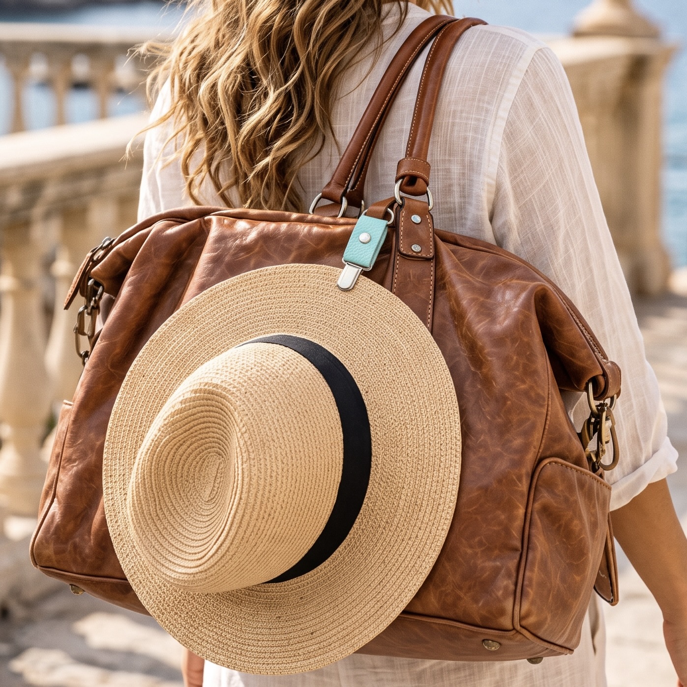 Genuine Leather Hat Holder Keychain