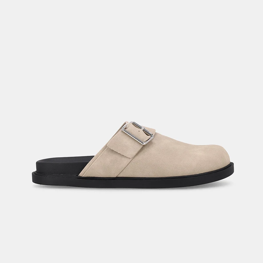 Ladies Adjustable Buckle Strap Closed-Toe Mules
