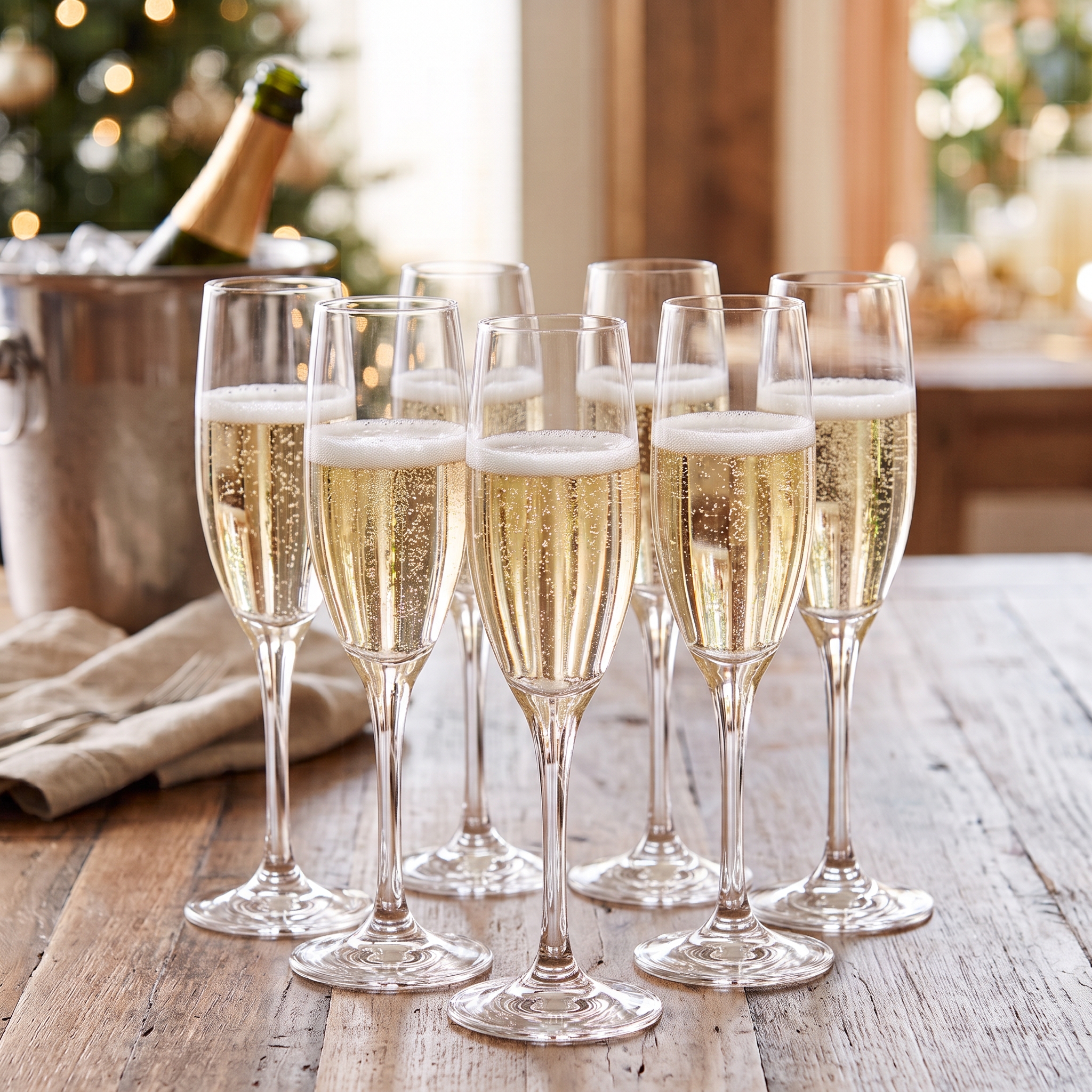 6x 205ml Mondial Champagne Glasses