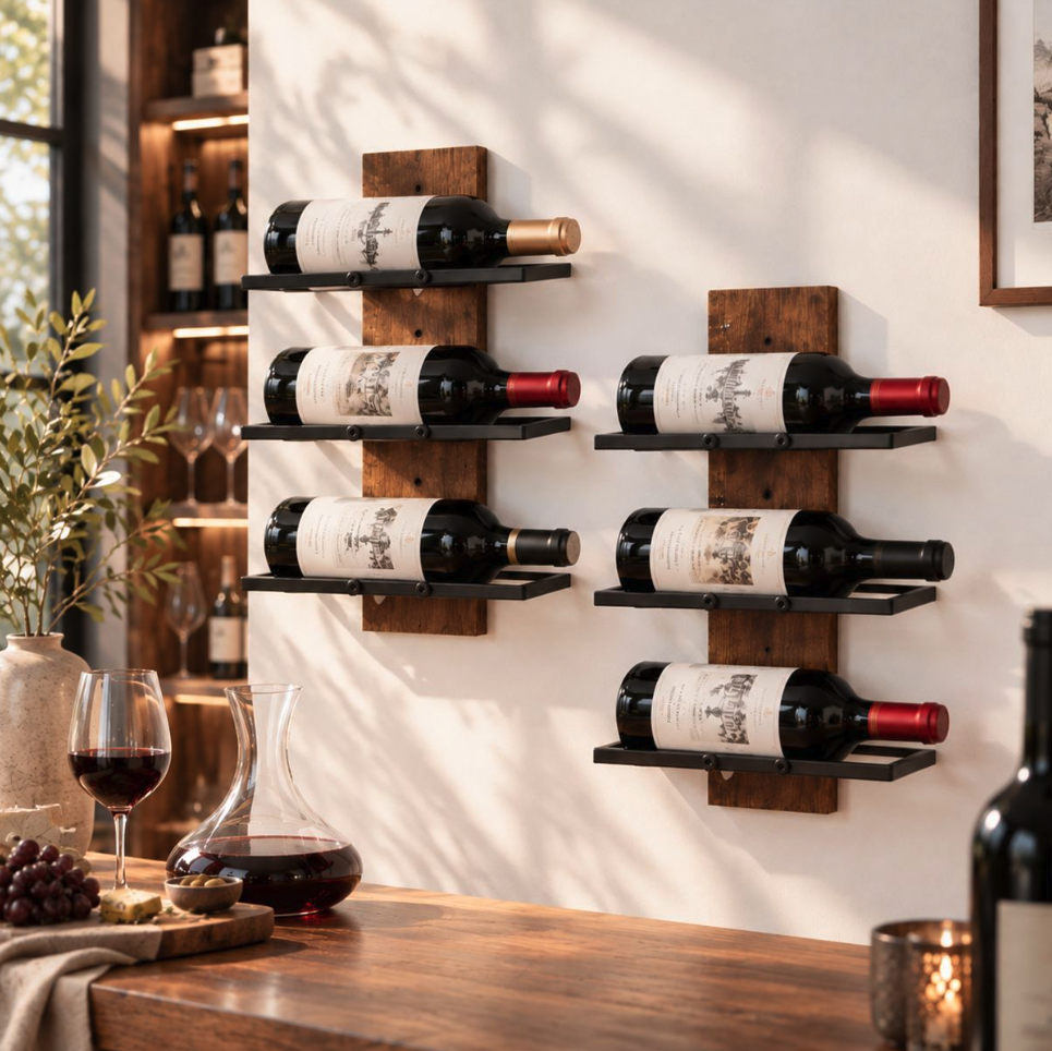 Wall Mounted Stackable Wine Rack Display Shelf