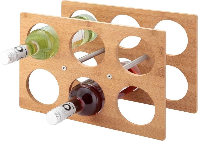 6-Slot Bamboo Wine Rack
